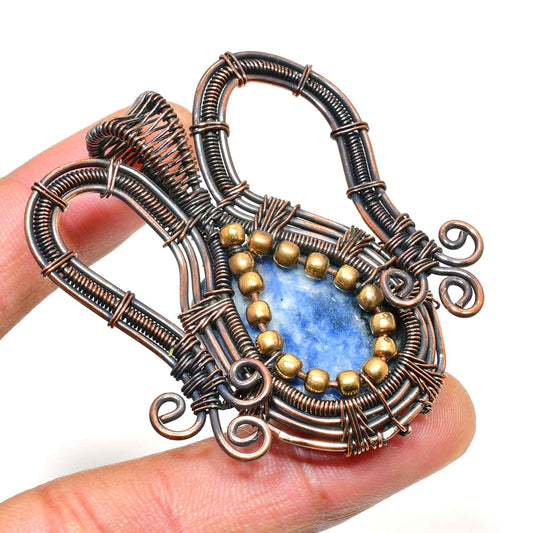 Azure Whisper – Lapis Lazuli Copper Pendant