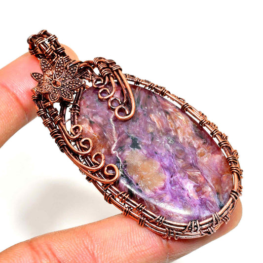 Ezra’s Veil – Handcrafted Amethyst & Copper Pendant