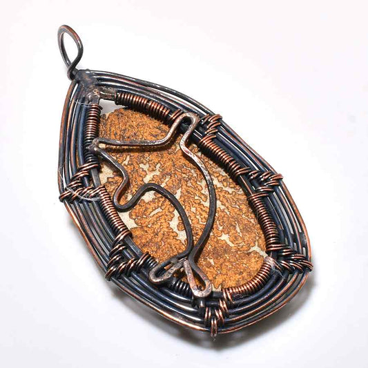 Earthen Harmony – Copper-Wrapped Stone Pendant