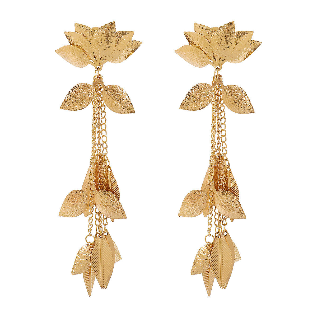 Lotus LeafcGold Earrings