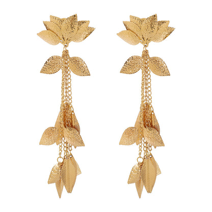 Lotus LeafcGold Earrings