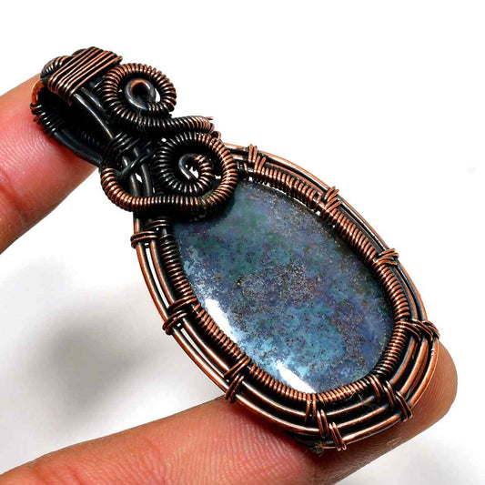 Harmonia’s Halo – Copper-Wrapped Stone Pendant