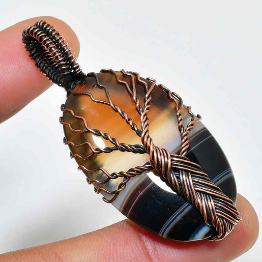 Timeless Elegance – Tiger’s Eye Copper Pendant