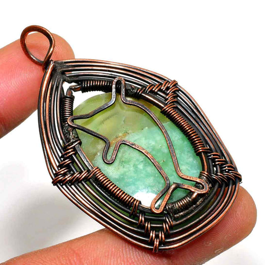 Aquatic Serenity – Jade & Copper Pendant