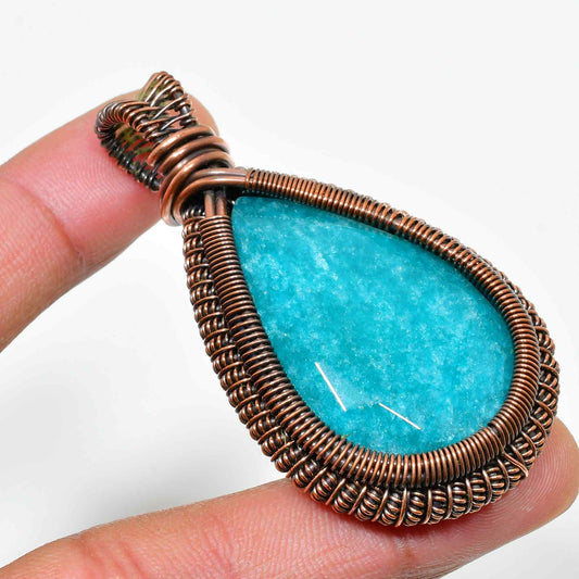 Tranquil Whisper – Amazonite Bronze Pendant