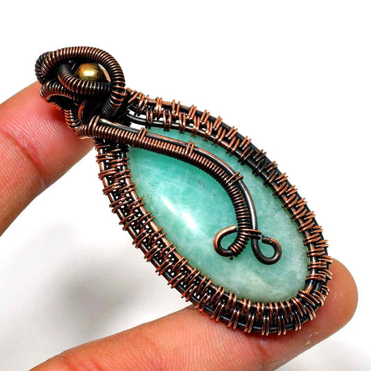 Serenity’s Embrace – Amazonite Copper Pendant