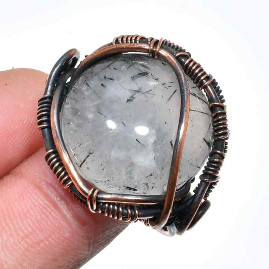 Gaia’s Clarity – Oxidized Copper Quartz Pendant