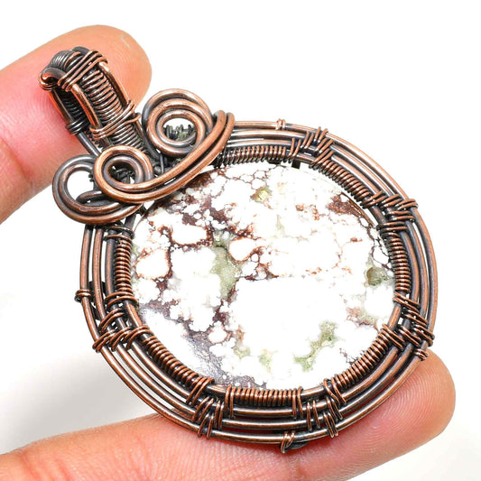 Gaia’s Heart – Oxidized Copper & Natural Stone Pendant