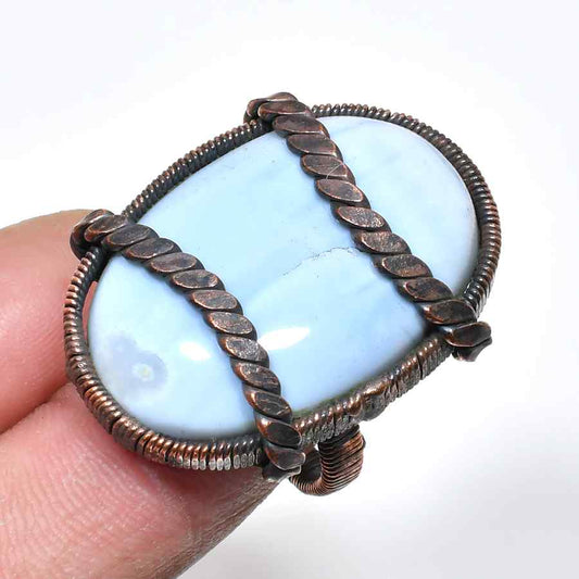 Ocean’s Embrace – Larimar Copper Ring
