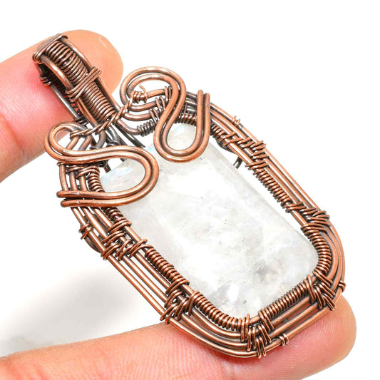 Celestial Harmony – Copper-Wrapped Clear Quartz Pendant