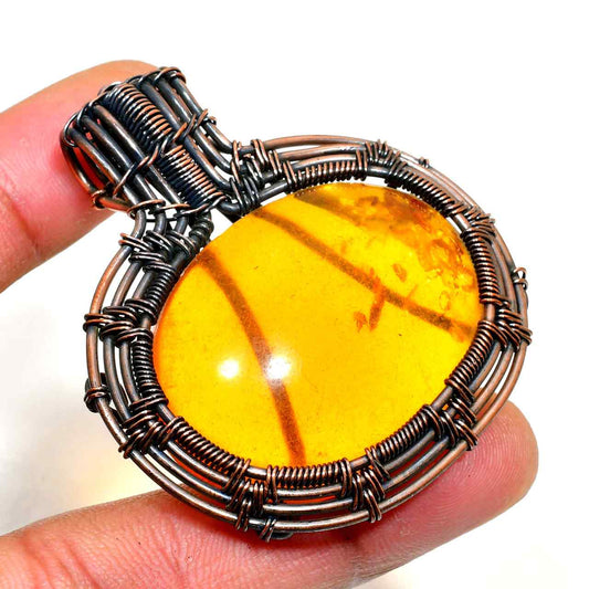 Amber Essence – Oxidized Copper Pendant