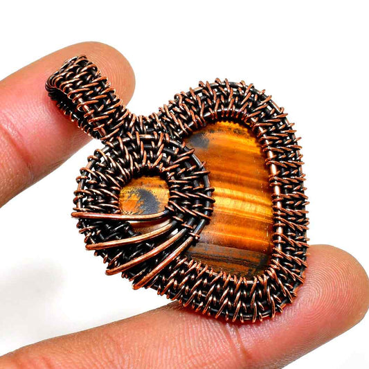 Heart of the Tiger – Tiger’s Eye Copper Pendant