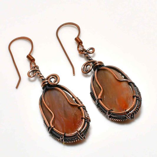 Terra Whisper – Carnelian Copper Earrings