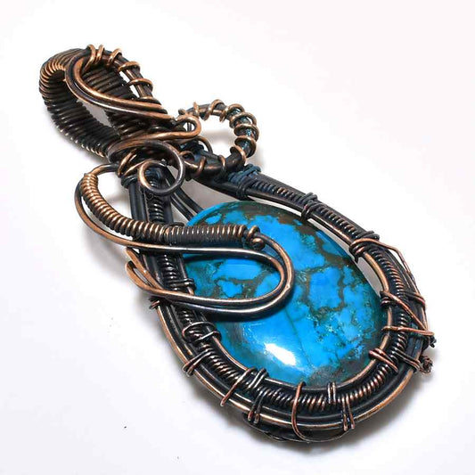 Ocean’s Embrace – Turquoise Copper Pendant