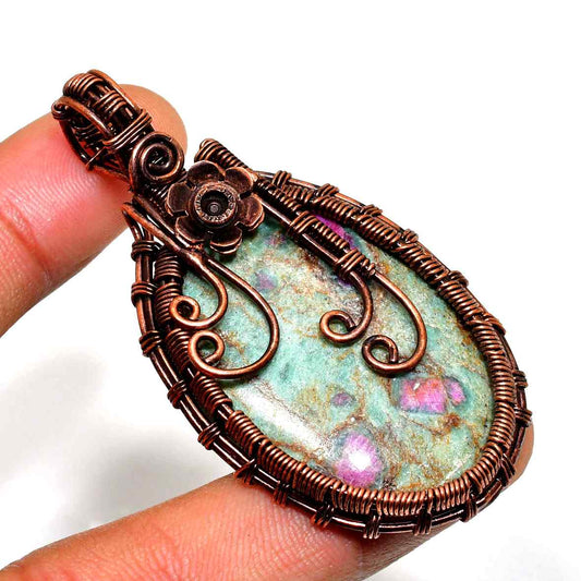 Gaia’s Whisper – Copper-Wrapped Jasper Pendant