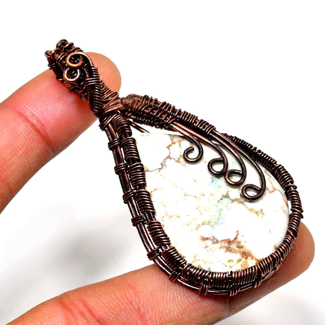 Serenity’s Embrace – Turquoise Copper Pendant