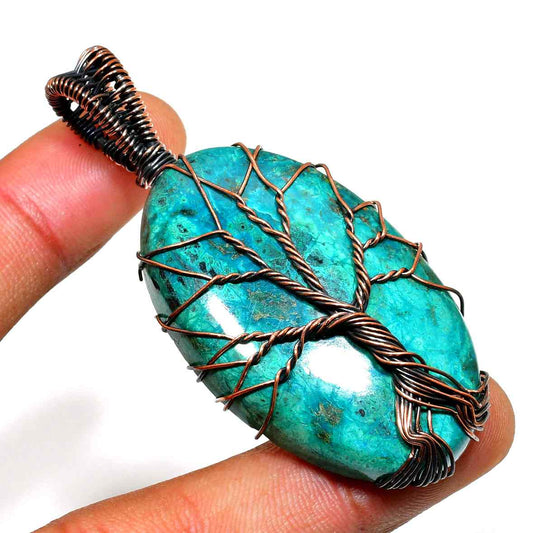 Cosmic Arbor – Turquoise Copper Pendant