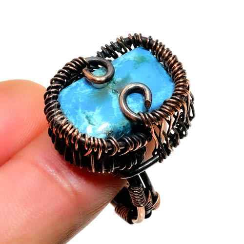 Tranquil Tide – Turquoise Copper Ring