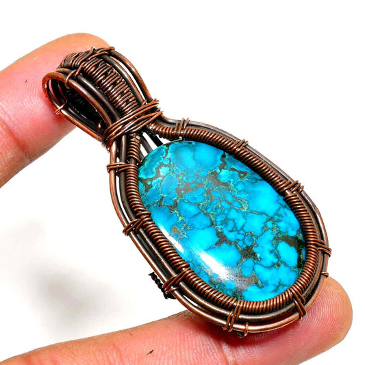 Tranquil Tides – Turquoise & Copper Pendant