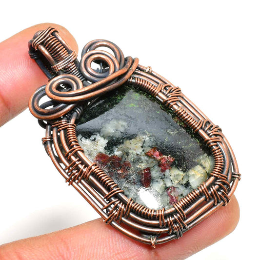 Gaia’s Shield – Copper-Wrapped Grounding Stone Pendant