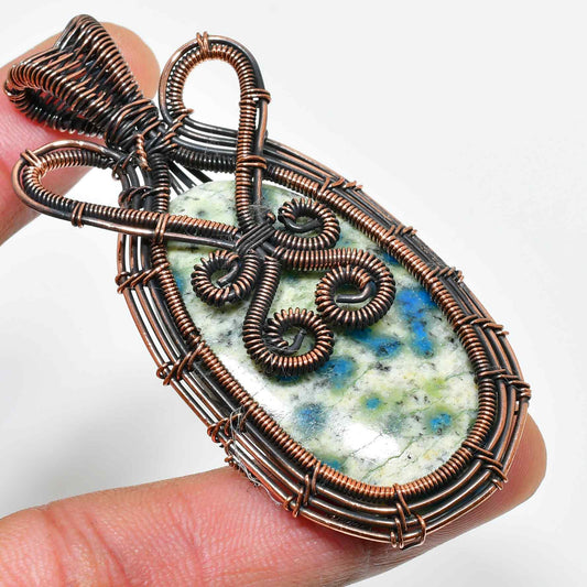 Emery’s Essence – Copper-Wrapped Natural Stone Pendant