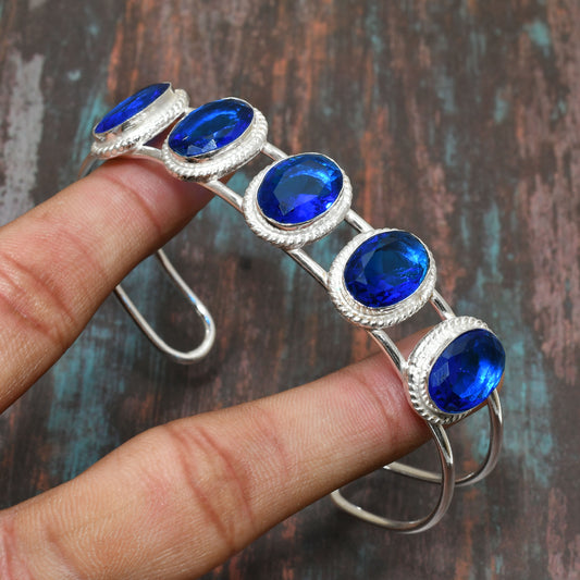 Indigo Grace – Sterling Silver Blue Gemstone Bracelet