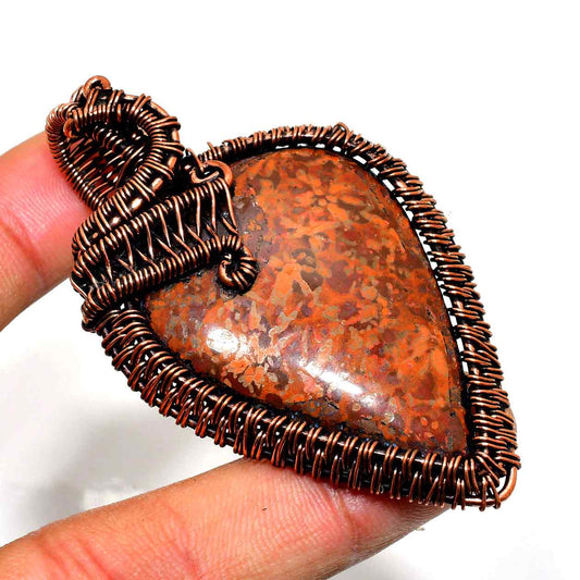 Ember’s Embrace – Red Jasper & Copper Pendant