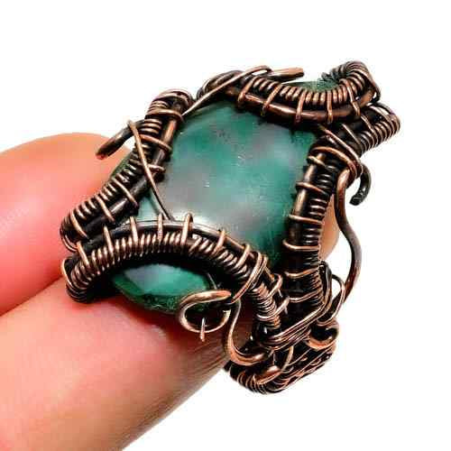 Sylvan Serenity – Green Agate Copper Ring