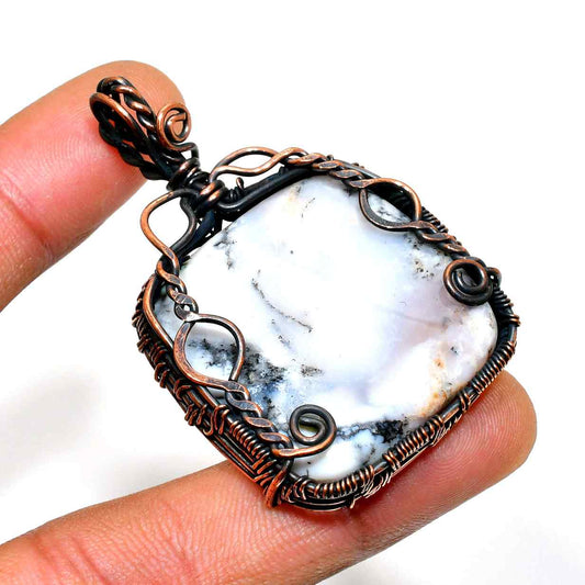 Gaia’s Harmony – Oxidized Copper Agate Pendant