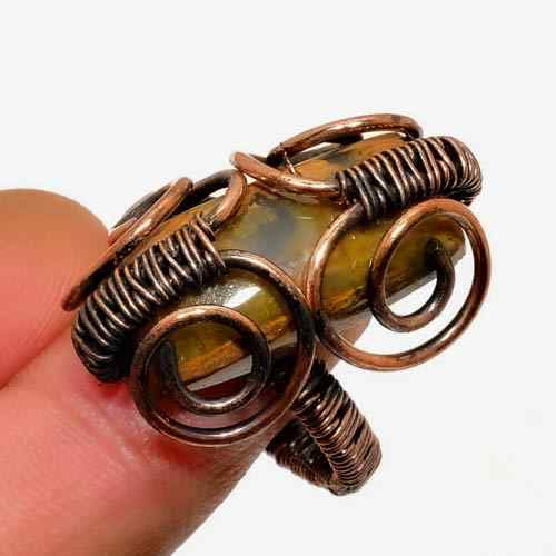 Ember’s Embrace – Tiger’s Eye Copper Ring