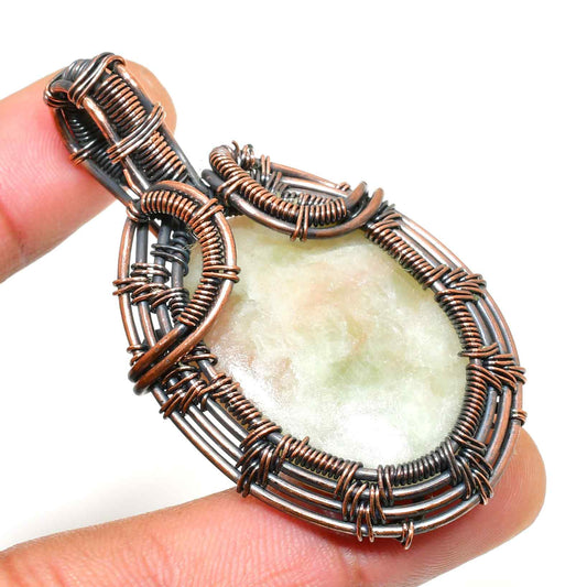 Serenity’s Embrace – Jade & Copper Wire Pendant