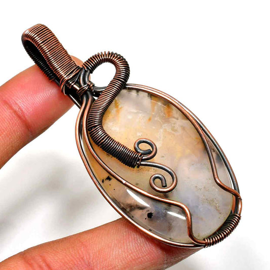 Gaia’s Harmony – Agate & Copper Pendant
