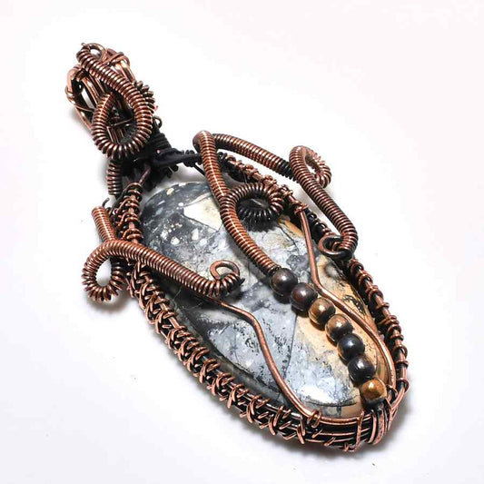 Gaia’s Harmony – Jasper & Copper Pendant