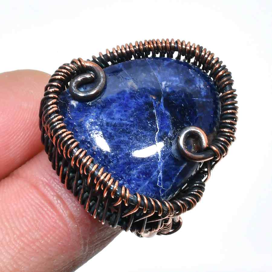 Azure Embrace – Lapis Lazuli & Oxidized Copper Ring