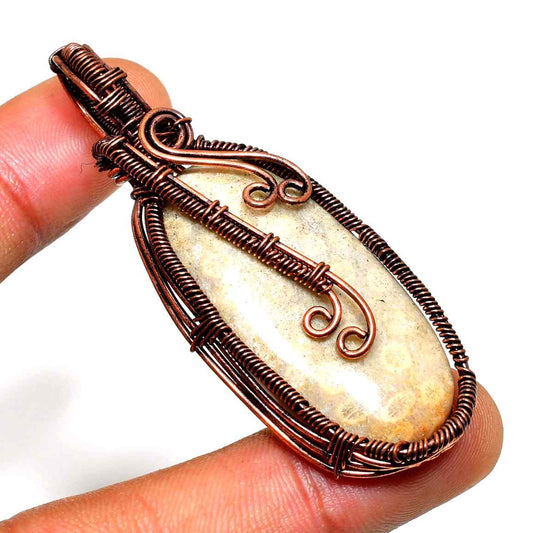 Earth’s Embrace – Oxidized Copper & Jasper Pendant