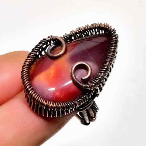 Ember’s Flame – Carnelian Copper Ring