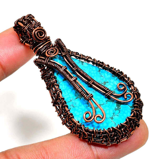 Tranquil Waves – Turquoise & Copper Pendant