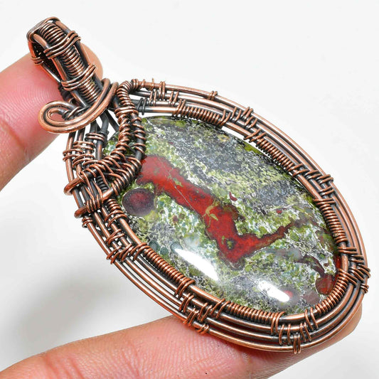 Gaia’s Embrace – Jasper Copper Pendant