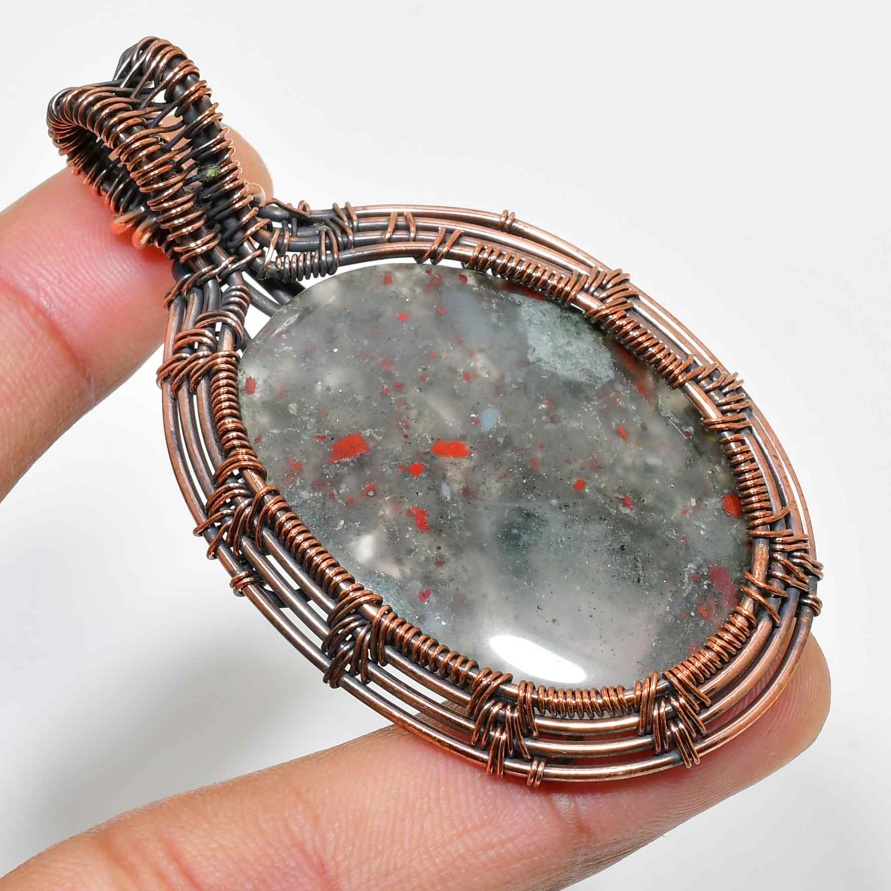 Ember’s Grace – Jasper Copper Pendant