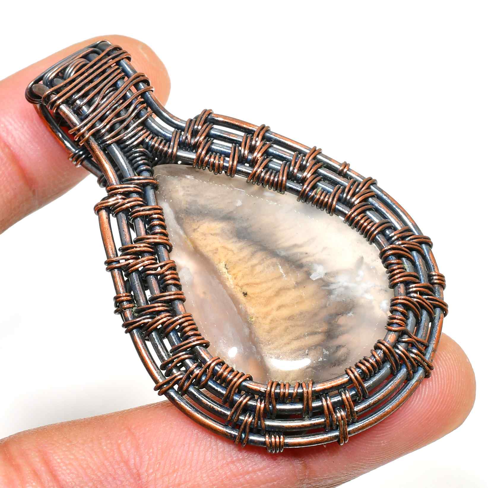 Gaia’s Glow – Clear Quartz Copper Pendant