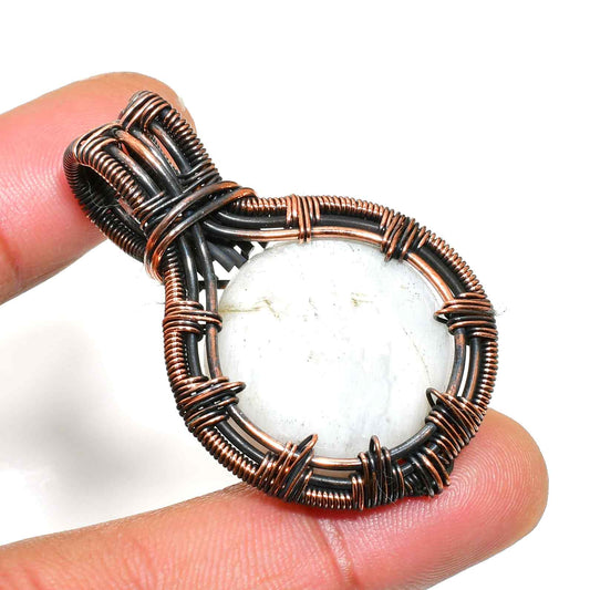 Gaia’s Embrace – Moonstone Copper Pendant