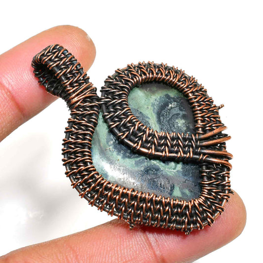 Gaia’s Embrace – Copper-Wrapped Stone Pendant