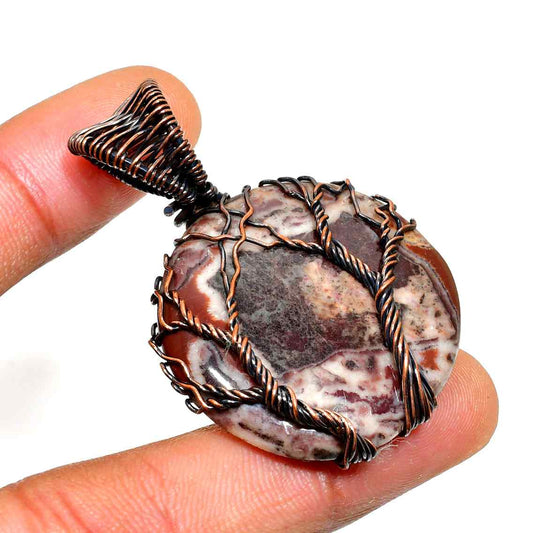 Gaia’s Roots – Agate Copper Tree Pendant