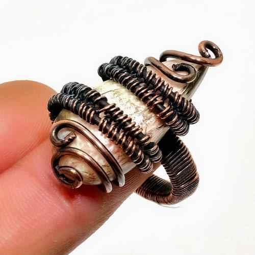 Seashell Serenity – Oxidized Copper Ring
