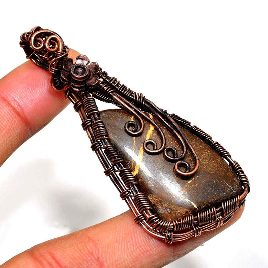 Terra’s Tether – Oxidized Copper & Grounding Stone Pendant