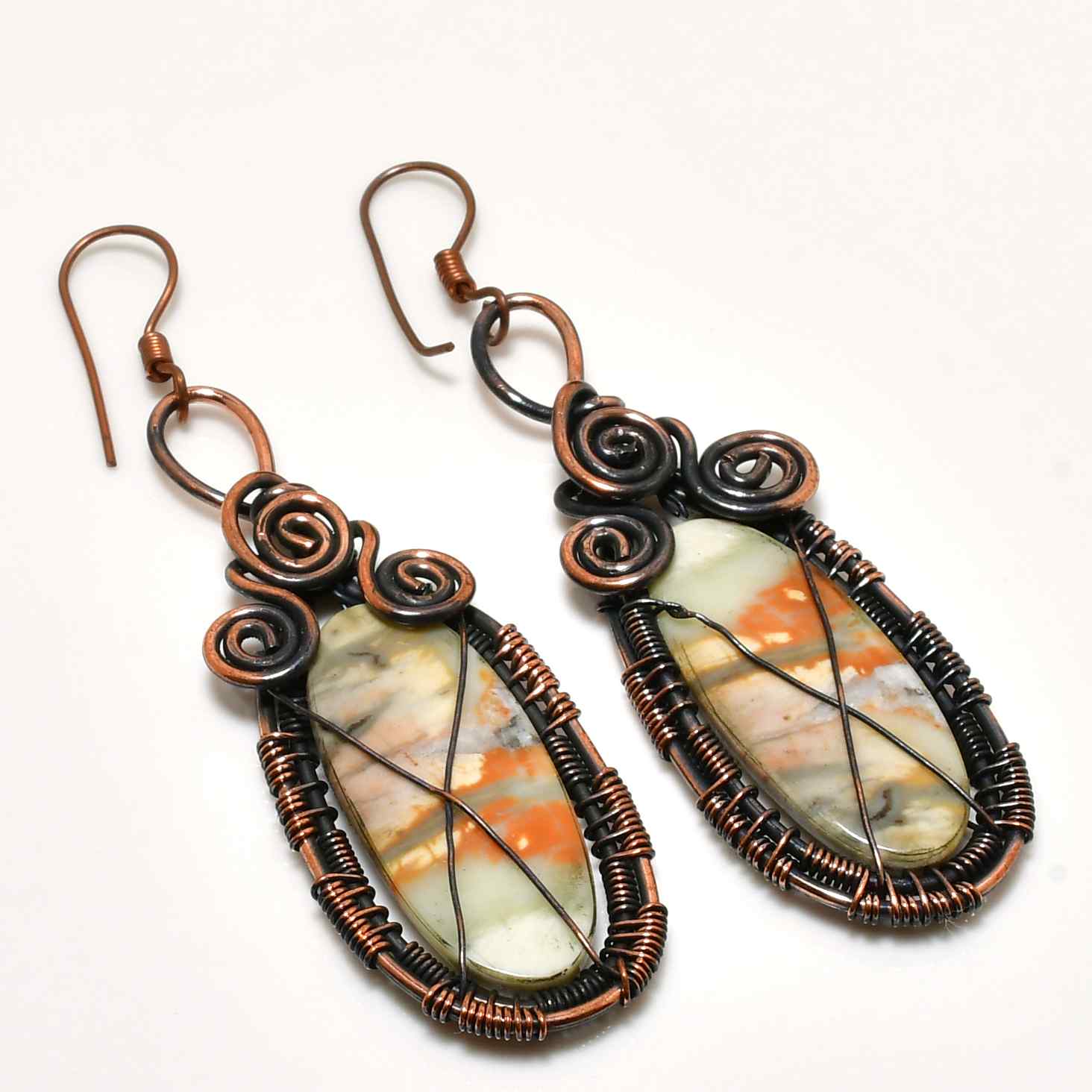 Earthsong – Copper-Wrapped Natural Stone Earrings