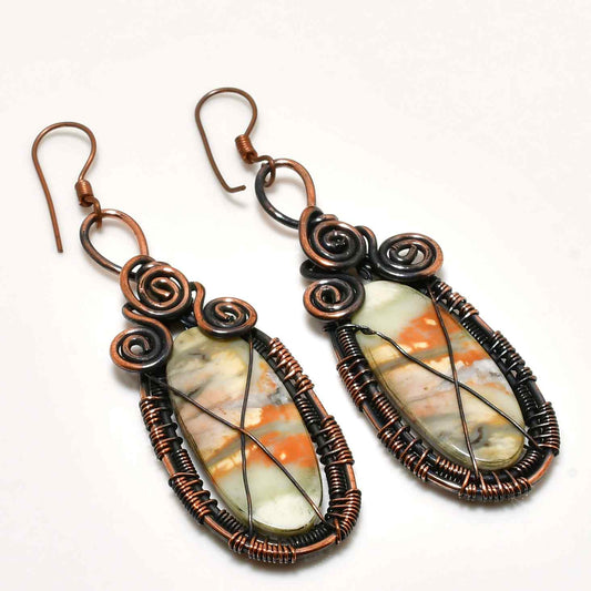Earthsong – Copper-Wrapped Natural Stone Earrings
