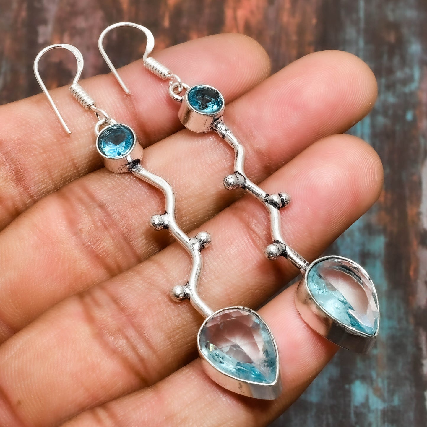 Aqua Bliss – Blue Topaz & Sterling Silver Earrings