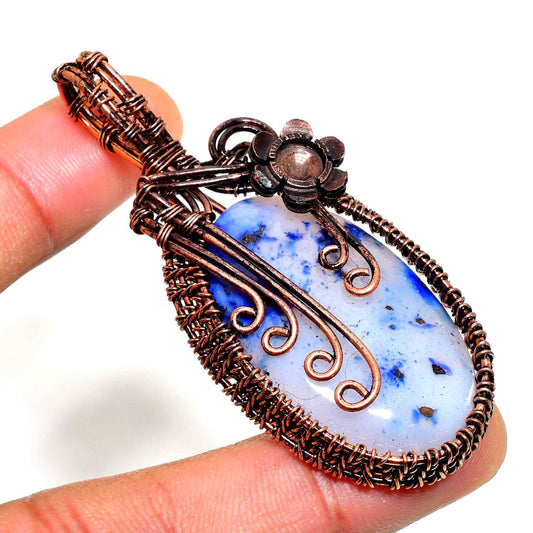 Celestial Harmony – Blue Stone & Oxidized Copper Pendant