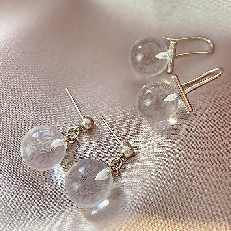 Snow Clear Stud Earrings